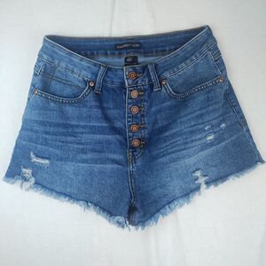 Sincerely Jules Shorts Juniors Size 5/27 Exposed Button Fly High-Rise Distressed